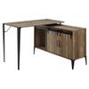 Acme Zakwani Wooden Writing Desk with Storage in Rustic Oak and Black view 4