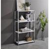 Acme Tennos 4 Wooden Shelves Bookshelf with Metal Frame in White and Chrome view 2