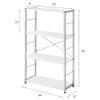 Acme Tennos 4 Wooden Shelves Bookshelf with Metal Frame in White and Chrome view 3
