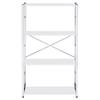 Acme Tennos 4 Wooden Shelves Bookshelf with Metal Frame in White and Chrome view 4
