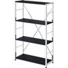 Acme Tennos 4 Wooden Shelves Bookshelf with Metal Frame in Black and Chrome view 1