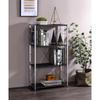 Acme Tennos 4 Wooden Shelves Bookshelf with Metal Frame in Black and Chrome view 2