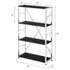 Acme Tennos 4 Wooden Shelves Bookshelf with Metal Frame in Black and Chrome view 3
