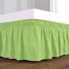 Fabricom Bed Skirt Three Fabric Sides Elastic Wrap Around Dust Ruffled Solid Bed Skirts Easy On/Easy Off 12 Inch Tailored Drop, Sage, Twin view 1
