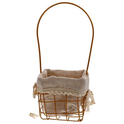 Flower Basket Handle Handmade Iron Storage Basket for Floral Arrangements Breathable Design and for Modern Farmhouse and Rustic Decor
