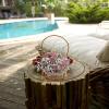Flower Basket Handle Handmade Iron Storage Basket for Floral Arrangements Breathable Design and for Modern Farmhouse and Rustic Decor view 3