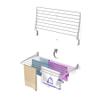foxydry Fold, Wall-Mounted Clothes Drying Rack, Vertical Folding Indoor Outdoor Clothes line in Aluminium Steel (100 cm) view 1