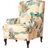 2 Piece Wing Chair Slipcover, Soft Slipcovers Stretch Wingback Chair Cover Anti-Slip Machine Washable Armchair Slipcovers Chair Protectors Cover Couch Covers Great for Reception Cafe Hotel-Yellow view 1