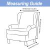 2 Piece Wing Chair Slipcover, Soft Slipcovers Stretch Wingback Chair Cover Anti-Slip Machine Washable Armchair Slipcovers Chair Protectors Cover Couch Covers Great for Reception Cafe Hotel-Yellow view 3