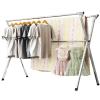 URYAN 95 Inches Clothes Drying Rack, Heavy Duty Stainless Steel Laundry Drying Rack Folding Indoor Outdoor, Portable Drying Rack Clothing, Blanket Rack Clothesline with 20 Windproof Hooks view 1