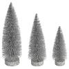 Vickerman 660140-7"-9"-11" Silver Glitter Oval Tree 3/Set (LS190707) Christmas Decorative Tree view 1