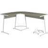 Acme Carver Wooden Top Computer Desk with Holder in Gray and White view 1