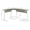 Acme Carver Wooden Top Computer Desk with Holder in Gray and White view 3