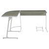 Acme Carver Wooden Top Computer Desk with Holder in Gray and White view 4