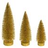 Vickerman 660157-7"-9"-11" Gold Glitter Oval Tree 3/Set (LS190708) Christmas Decorative Tree view 1