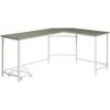 Acme Bambina Wooden Top Computer Desk with Computer Holder in Gray and White view 1