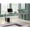 Acme Bambina Wooden Top Computer Desk with Computer Holder in Gray and White view 2