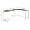 Acme Bambina Wooden Top Computer Desk with Computer Holder in Gray and White view 3