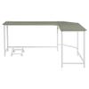 Acme Bambina Wooden Top Computer Desk with Computer Holder in Gray and White view 4