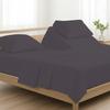 4 Pcs Luxury Split Top Queen 100% Egyptian Cotton 800 Thread Count (Adjustable, Flex Top Queen Size) Split Down 39" inches Sheets for Sleep Number Bed 15" Inch Pocket - Dark Grey Stripe view 1