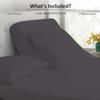 4 Pcs Luxury Split Top Queen 100% Egyptian Cotton 800 Thread Count (Adjustable, Flex Top Queen Size) Split Down 39" inches Sheets for Sleep Number Bed 15" Inch Pocket - Dark Grey Stripe view 3