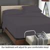 4 Pcs Luxury Split Top Queen 100% Egyptian Cotton 800 Thread Count (Adjustable, Flex Top Queen Size) Split Down 39" inches Sheets for Sleep Number Bed 15" Inch Pocket - Dark Grey Stripe view 4