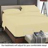 4 Pcs Luxury Split Top Queen 100% Egyptian Cotton 800 Thread Count (Adjustable, Flex Top Queen Size) Split Down 32" inches Sheets for Sleep Number Bed 15" Inch Pocket - Ivory Stripe view 4