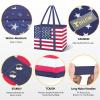 BALEINE 3Pk Reusable Grocery Bags, Foldable Shopping Bags for Groceries with Reinforced Bottom & Handles (Patriot Celebration) view 2