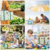 BALEINE 3Pk Reusable Grocery Bags, Foldable Shopping Bags for Groceries with Reinforced Bottom & Handles (Spring Stroll) view 2