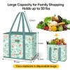 BALEINE 3Pk Reusable Grocery Bags, Foldable Shopping Bags for Groceries with Reinforced Bottom & Handles (Spring Stroll) view 3