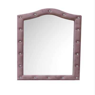 Acme Reggie Mirror in Pink Fabric