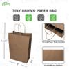 EcoQuality Small Brown Kraft Paper Bags with Handles 8 x 4.5 x 10.25 inches, Shopping, Gift Bags, Party, Merchandise, Lunch Bags, Grocery Bags (50) view 3