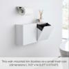 YAMAZAKI Home Tower Wall Mounted Storage Or Trash Bin With Tray, Small Wastebasket With Lid, Bathroom Or Kitchen Organizer - Abs Plastic view 2