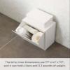 YAMAZAKI Home Tower Wall Mounted Storage Or Trash Bin With Tray, Small Wastebasket With Lid, Bathroom Or Kitchen Organizer - Abs Plastic view 3