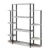 Convenience Concepts Designs2Go No Tools Wall Unit Bookshelf 47.25" - Contemporary Storage Shelves for Display, 10 Spacious Shelves for Modern Living Room, Office, Den, Faux Birch/Black view 1