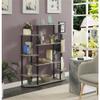 Convenience Concepts Designs2Go No Tools Wall Unit Bookshelf 47.25" - Contemporary Storage Shelves for Display, 10 Spacious Shelves for Modern Living Room, Office, Den, Faux Birch/Black view 2