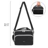 Amersun Boys Girls Lunch Bag, Black with Shoulder Strap, Polyester, Sponge, 10.2"L x 8.2"H x 0.43"W view 2
