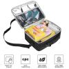 Amersun Boys Girls Lunch Bag, Black with Shoulder Strap, Polyester, Sponge, 10.2"L x 8.2"H x 0.43"W view 3