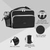 Amersun Boys Girls Lunch Bag, Black with Shoulder Strap, Polyester, Sponge, 10.2"L x 8.2"H x 0.43"W view 4