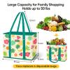 BALEINE 3Pk Reusable Grocery Bags, Foldable Shopping Bags for Groceries with Reinforced Bottom & Handles (Hawaiian Brunch) view 4