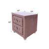 Acme Upholstered NIGHTSTAND 17''L x 17''W x 17''H 2-Drawer Storage Accent Table Side Table End Table for Bedroom Living Room Office, Wood, No Assembly Required, Pink Fabric view 2