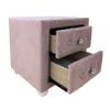 Acme Upholstered NIGHTSTAND 17''L x 17''W x 17''H 2-Drawer Storage Accent Table Side Table End Table for Bedroom Living Room Office, Wood, No Assembly Required, Pink Fabric view 4