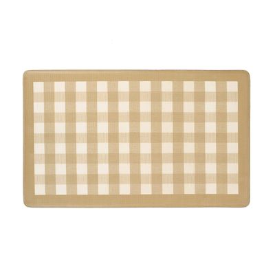 Anti-Fatigue Floor Comfort Mat - 18 x 30 Inch (Buffalo Check Taupe) - Waterproof Non-Slip Rug - Easy to Clean Cushioned Mat for Kitchen, Bathroom, Standing Desk & Office - Achim Home Decor