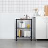 3 Tier Wire Shelving Unit Storage Rack, Metal Heavy Duty Utility Organizers, Organization Units for Metal Shelves, Pantry, Garage, Laundry Racks Durable Shelf Stand, 14"W x 24"L x 30"H, Black view 2