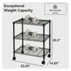 3 Tier Wire Shelving Unit Storage Rack, Metal Heavy Duty Utility Organizers, Organization Units for Metal Shelves, Pantry, Garage, Laundry Racks Durable Shelf Stand, 14"W x 24"L x 30"H, Black view 3
