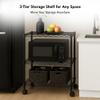 3 Tier Wire Shelving Unit Storage Rack, Metal Heavy Duty Utility Organizers, Organization Units for Metal Shelves, Pantry, Garage, Laundry Racks Durable Shelf Stand, 14"W x 24"L x 30"H, Black view 4