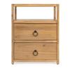 Beaumont Lane Natural Wood Nightstand, 21" W x 17.25" D x 26.5" H, Acacia/Pine Wood, Natural Finish, 2 Drawers with Ring Pulls, Open Shelf, Transitional Style, Bedroom or Living Room Side Table view 4