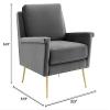 Modway Chesapeake Performance Velvet, Armchair, Gold Gray view 3