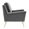 Modway Chesapeake Performance Velvet, Armchair, Gold Gray view 4