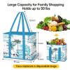 BALEINE 3Pk Reusable Grocery Bags, Foldable Shopping Bags for Groceries with Reinforced Bottom & Handles (Island Breeze) view 2